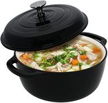 Potted Pans 6QT Enameled Cast Iron Dutch Oven Pot with Lid - Stove and Oven Safe Ceramic Coated Cast Iron Dutch Oven Pan