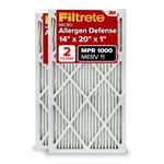 Filtrete Micro Allergen Defense Filter, MPR 1000, 14 x 20 x 1-Inches, 2-Pack