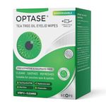 Optase TTO Eyelid Cleansing Wipes - for Daily Eyelid Hygiene & Relief for Blepharitis, Tired and Dry Eyes - 20 Wipes