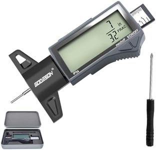 GODESON Digital Tire Tread Depth Gauge - IP54 Waterproof, 2.5" LCD Screen, 3 Modes (Fraction/Inch/MM), 1" Range, Auto-Off, Tire Wear Measure Gauge Tool 32nds for Car, Truck & SUV Tires