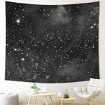 Imirell Night Sky Stars Tapestry 78Wx59H Inches Black Starry Shining Galaxy Universe Space Cosmic Fantasy Texture For Women Men Art Hanging Bedroom Living Room Dorm Wall Blankets Home Decor Fabric