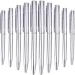 Magiin Pack of 10 Metal Ballpoint Pens, Mini Pocket Size Ballpoint Pen, Portable Oil Pen, Stainless Steel Business Gift Pen