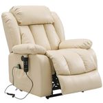 DUANDUAN 2 Motor Infinite-Position Lay-Flat Lift Recliner Armchair for Adults, Electric Lift Chair for the Elderly with Massage and Heat (Beige, Large)