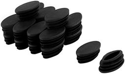 uxcell Plastic Table Chair Leg Feet Oval Pipe Tube Insert 20 x 40mm 20 Pcs Black