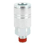 WYNNsky Air Compressor Accessories, Air Fittings, Industrial I/M Style Zinc-Plated Steel Air Coupler, 1/4'' NPT with Male Threads