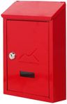 ACL Red Post Box - Wall Mounted Mailbox - Weatherproof And Durable Letterbox - Stylish Design Lockable Mail Box - Solid Construction - Ideal for Securing Letter and Parcels