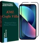 KML Crafts Villa New Crystal Clear Edge to Edge Tempered Glass Screen Protector Compatible For Iphone 14/14 Pro