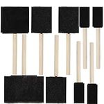 Vanitek 10 Piece Flat Flexible Poly Foam Bevel-Tipped Brush Set with Wooden Handles - Ideal for Applying Paint, Oil-Based Paints, Stain, Varnish, Enamel, Latex Paint, Smooth Surfaces, & Arts & Crafts