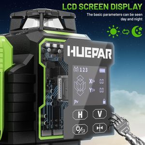 Huepar 4D Laser Level – Green Beam, 360° Self-Leveling Tool