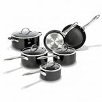 Lagostina Classic Provence 10 pc Cookware Set, Multi-Coat Non-Stick, Includes Saucepans, Saucepot, Dutch Oven, Skillets and Covers, Induction Safe, Black