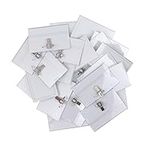 Belle Vous Pack of 50 Horizontal Plastic Badge Holders with Clip - 90 x 56 mm - Nurse, Schools, Businesses, Conferences and Visitors in Transparent PVC Water Resistant