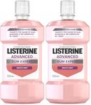 Listerine Advanced Gum Expert Milder Taste (Zero Alcohol) Mouthwash - Starts Working in 30 Seconds, Fights and Protects Against Plaque Bacteria- The Main Cause of Gum Problems, 500 ml (Pack of 2)
