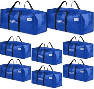 ClearSpace Heavy Duty Moving Bags or Storage Bags – Large Moving Boxes with Backpack Straps, Zippers & Handles – Perfect for Moving, College Dorm, Traveling, Camping, Christmas Decorations, 8 Pack