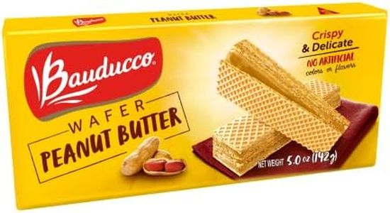 Bauducco Peanut Butter Wafers - Crispy Wafer Cookies With 3 Delicious, Indulgent Decadent Layers of Peanut Butter Flavored Cream - Delicious Sweet Snack or Desert - 5.0 oz (Pack of 1)