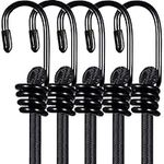 5 Pack Bungee Cords, 24'' Black Bun