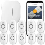 WiFi Water Leak Detector for Home with App Notification, 1 Gateway+10 Sensor, 120dB Flood/Drip Alarm for Basement/Kitchen/Bathroom/Toilet/Laundry Room, Under Sink/Drain/Pipe Leakage, W13+WD61x10-White