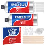 5 Minute Epoxy Glue, Clear Epoxy Resin Adhesive, Quick Dry Welding Repair Glue, Multipurpose Butt Glue - Incredibly Strong Bonding for Metal, Plastic, Wood, Stone, Ceramic, Glass, Leather(100ml)