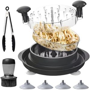 Chicken Shredder Heavy Duty – 11.8” Meat Shredder Twist - With Non-Slip Pads & Suction Cups, Large Chicken shredder tool twist Dishwasher Safe with Tongs & Soap Brush