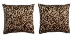 Ruth&Boaz Animal Print Short Faux Fur Throw Pillow Case Decor Cushion Cover (18"X18", Leopard Print Set of 2)
