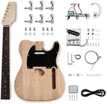 Fistrock DIY Electric Guitar Kit Tele Style Beginner Kit 6 String Right Handed with Ash Body Hard Maple Neck Rosewood Fingerboard Chrome Hardware Build Your Own Guitar., DIY STL 120-Ash-A