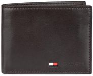 Tommy Hilfiger Men's Leather Multi-card Bifold Wallet, brown, One Size