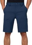 FREEKITE Men's Hiking Cargo Shorts Lightweight Water Resistant Tactical Quick Dry Shorts for Men Travel Work Casual with 6 Pockets(Navy Blue 42W/10L)