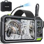 Teslong Triple Lens Borescope with 7" IPS Screen, 1080P HD Industrial Endoscope Inspection Camera with Light, 16.5FT Flexible Automotive Mechanic Scope Tool, Waterproof Pipe Snake Camera in Wall Cam