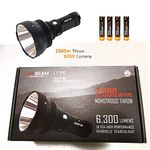 Combo: Acebeam K75 Long Throw Search Light - 6300 Lumen, 2500 Meter throw with 4x 18650 batteries