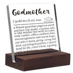 Godmother Gifts from Godchild Mothers Day Birthday Gifts for Godmother from Goddaughter Godson Appreciation Christening Thanks You Gifts for Godmom Definition Acrylic Plaque Home Desk Signs