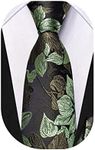 Dubulle Tie for Boys Self Tie Silk Kids Necktie and Pocket Square Set for Age 8-14, Sage Green, Medium