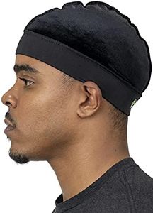 Veeta Superior Wave Cap - Soft Velvet Fabric | Maximum Compression Wave Cap | Soft Elastic Headband | Silky Polyester Liner (Black)