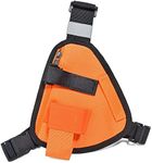 HYS Adjustable Shoulder Strap Bag, Nylon Chest Harness Pack with an Adjustable Single Radio Pouch for Motorola Kenwood Midland Baofeng Handheld Two-Way Radios/Walkie Talkies (Orange, Small)