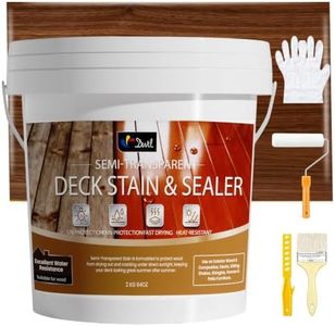 DWIL Wood Stain and Sealer in One 𝟮 𝗶𝗻 𝟭, Water Based Semi-Transparent Outdoor Wood Stain for Decks, Fences, Patio Furniture, and Outdoor Wood Projects, Fast Drying Low Odor (64oz Peach Wood)