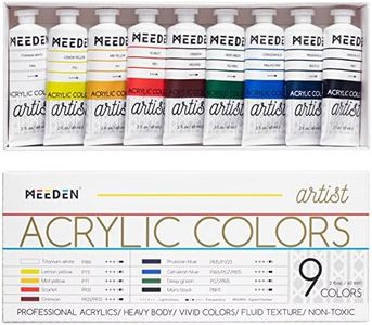 MEEDEN Professional Acrylic Paint Set: Artist Grade Heavy Body Acrylic Paint Tubes - Art Supplies for Canvas Painting - 60ml x 9 Tubes