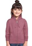 ADBUCKS Rich Cotton Full Sleeves Zipper Regular Sweatshirt For Girls And Boys Jacket With Hooded Neck Hoodies (Onion, 9 - 10 Year )