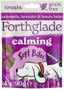 Forthglade Natural Dog Treats (4 x 90g Bags) - Hypoallergenic & Grain Free Calming Dog Treats with Camomile, Lavender & Lemon Balm, Soft Bites, Resealable Bags