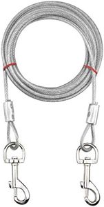 Jinlaili Câble d'attache pour Chiens jusqu'à 80 kg, Animaux de Compagnie Plomb pour Chiens de Petite, Moyenne ou Grande Taille (Blanc, 5M)