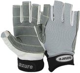 Azure sailing Gloves STOPWATCH FRIENDLY STRONG STITCHING,Best enforced PALM, Breathable -Cut Finger (Grey Large)