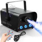 Fog Machine, Smoke Machines with Wireless Remote Control, LED, 7 Colours, 500 W, Small Mist Machine, Suitable for Parties, Halloween, Wedding, Stage, Christmas & Stage Performances, etc. – Black