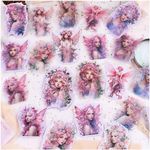 Dwpetzo Vintage Fairy Stickers for Journaling, Dual PET and Adhesive Paper Materials, Magic Witch Stickers for Scrapbook Supplies, Planners, Album, DIY Crafts Embellishment (2 Assorted Magic Fairy)