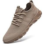 DaoLxi Mens Running Shoes Sneakers Walking Gym Non Slip Casual Tennis Size 10 Training Comfortable Sport Workout Cross Trainer Brown Shoe