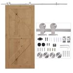 HOMCOM Wooden Sliding Door Kit Stainless Steel Smooth Operation Hardware Track Kit System Unit for Single Door 2000mm