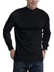 Mens Jumper Sweater Mock Turtleneck Pullover Sweater Slim Fit Knitwear Solid Color Basic Tops Black M