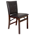 MECO Parson’s Folding Chair Espresso Bonded Leather Finish, Set of 2, Wood