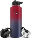 Iron Flask Sports Water Bottle - 1180 ml, 3 Lids (Straw Lid), Vacuum Insulated Stainless Steel, Double Walled, Thermo Mug, Metal Canteen