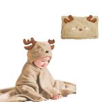 IFaryMes Toddler Bath Towel Baby Towels with Hood 27.5"X55" Ultra Absorbent Soft Bathrobe Blanket Kids Shower Towel Gifts for Girls and Boys(Beige)