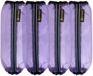 MIYABALA Fly Boots for Horses Set of 4,Universal Size Fine Mesh Horse Fly Boots with Nylon Stays,Fly Leggings for Horses with Fleece Trimming and Reflective Webbing (Purple)