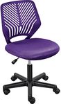 Yaheetech Students Cute Desk Chair Low-Back Armless Study Chair w/Lumbar Support Adjustable Swivel Chair in Home Bedroom School, Purple