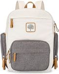 Parker Baby Diaper Backpack - Full Zip Diaper Bag with Insulated Pockets - Cream