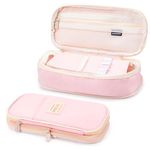 Vinuwu Pencil Case for Girls, Big Capacity Pencil Pouch with Zip, Cute Pen Cases for Kids, Large Storage Pencil Box Organiser, Aesthetic Stationery, Special Back to School-College Essentials-Pink